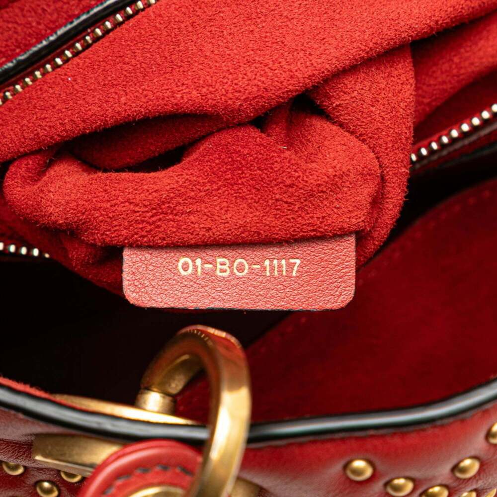 CHRISTIAN DIOR Red Lambskin Leather Shoulder Bag - Picture 8 of 9